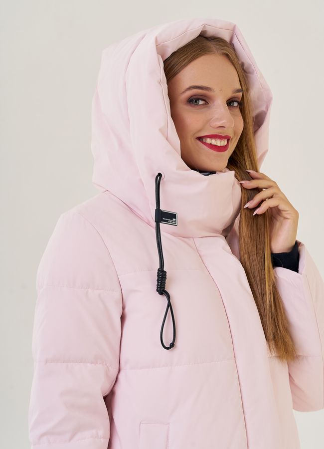 Женский пуховик с капюшоном  модель № 23316 универмаг малина