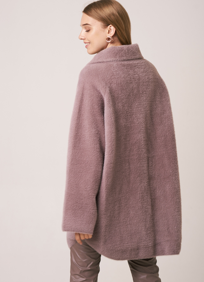 Женское полупальто из микроворса модель № 9826 в кредит