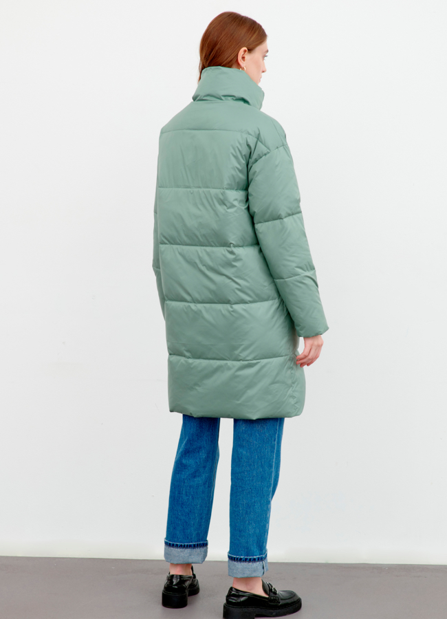 Пуховик в светло-зеленом цвете модель № 78915 в кредит