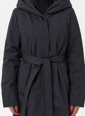 Пальто женское утепленное с эффектом жатой ткани