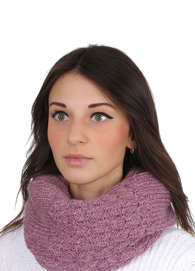 Снуд модель № А-64 меха малина