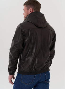 Куртка черного цвета из натуральной кожи