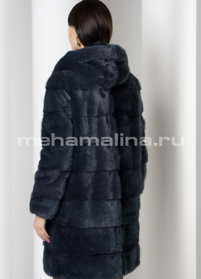 фото Шуба трансформер из норки в цвете графит модель № 2105