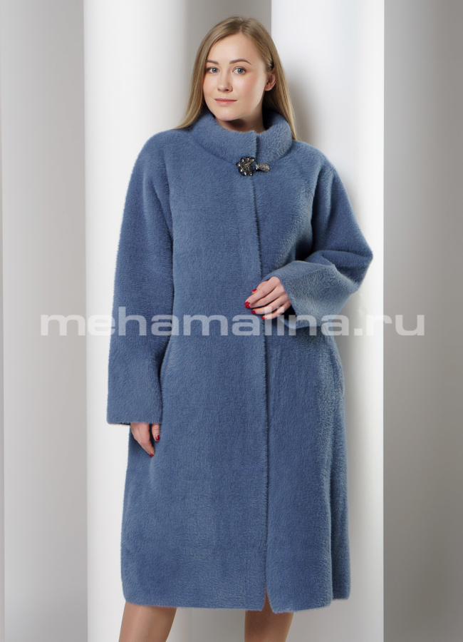 Пальто oversize синего цвета модель № 9855 универмаг малина