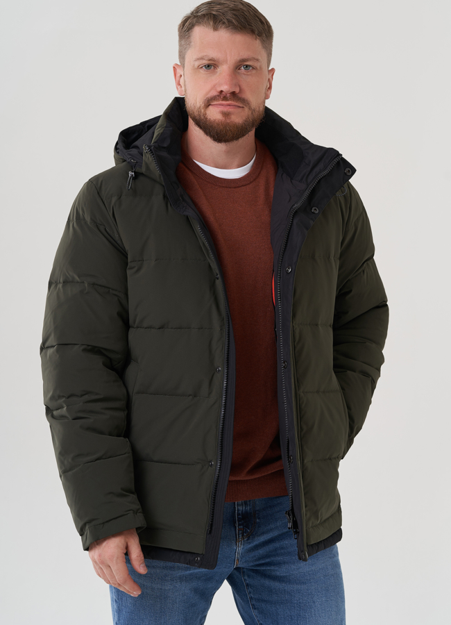 Мужской пуховик с капюшоном  модель № 81489 в рассрочку