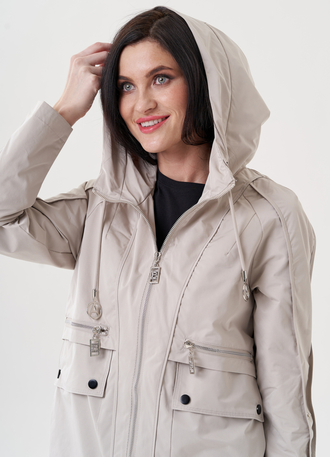 Плащ женский с капюшоном  модель № 24472 универмаг малина