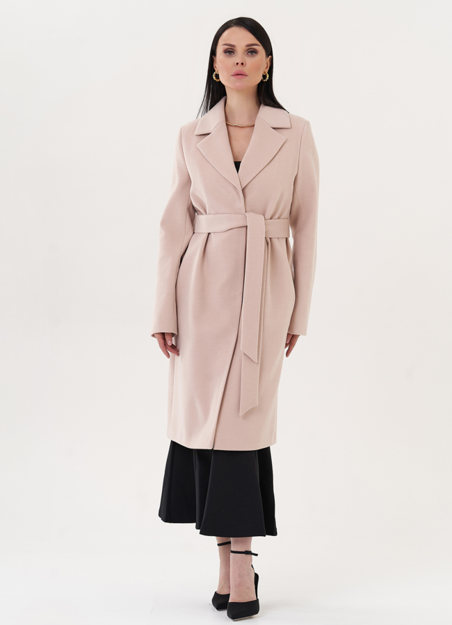 фото Классическое пальто с поясом модель № 26946