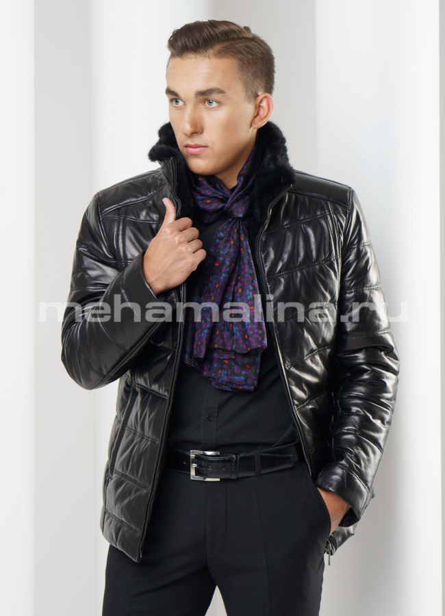 фото Пуховик черного цвета модель № ПМ-68