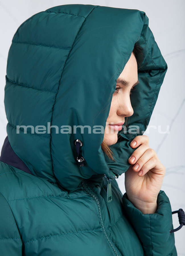 Удлиненный пуховик Clasna модель № П-165 универмаг малина