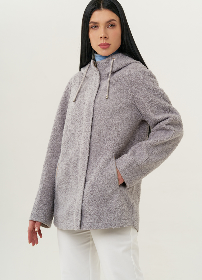 Женское двустороннее полупальто-парка с капюшоном модель № 22309 универмаг малина