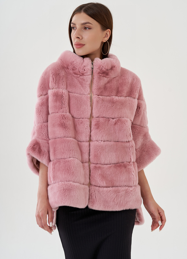 Свитер из меха кролика в розовом цвете модель № 81408 универмаг малина