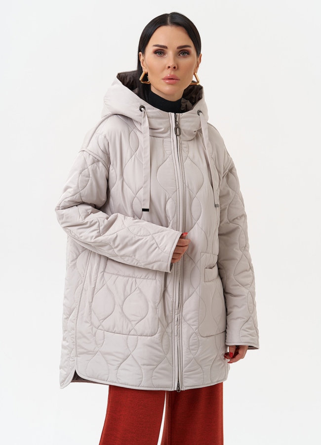 Женская утепленная куртка с капюшоном модель № 29935 меха малина