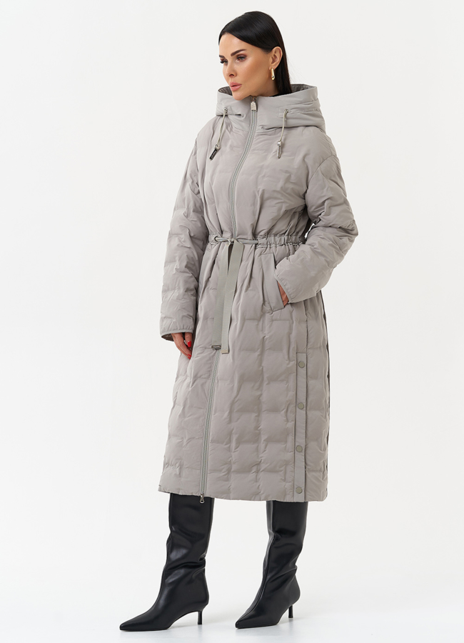 Женское утепленное пальто с капюшоном модель № 29943 в рассрочку