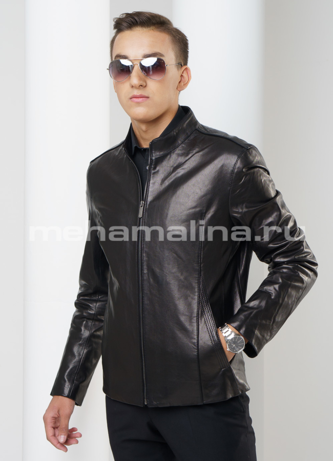 Кожаная куртка модель № KP-148 универмаг малина