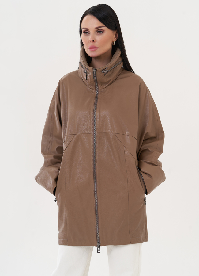 Удлиненная куртка из натуральной кожи модель № 27143 в рассрочку Удлиненная куртка из натуральной кожи модель № 27143 в рассрочку