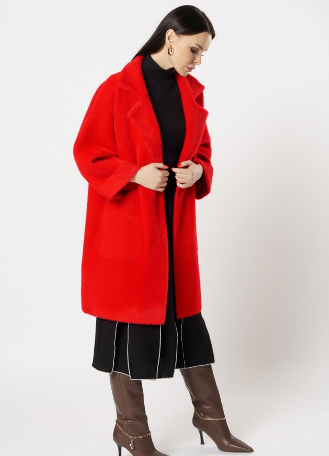 Красное пальто модель № 1116 универмаг малина