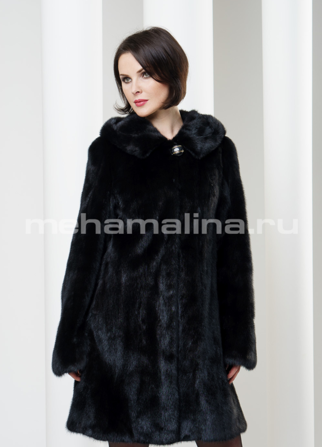 Шуба из норки годе. Длина 90см модель № S-175 в рассрочку