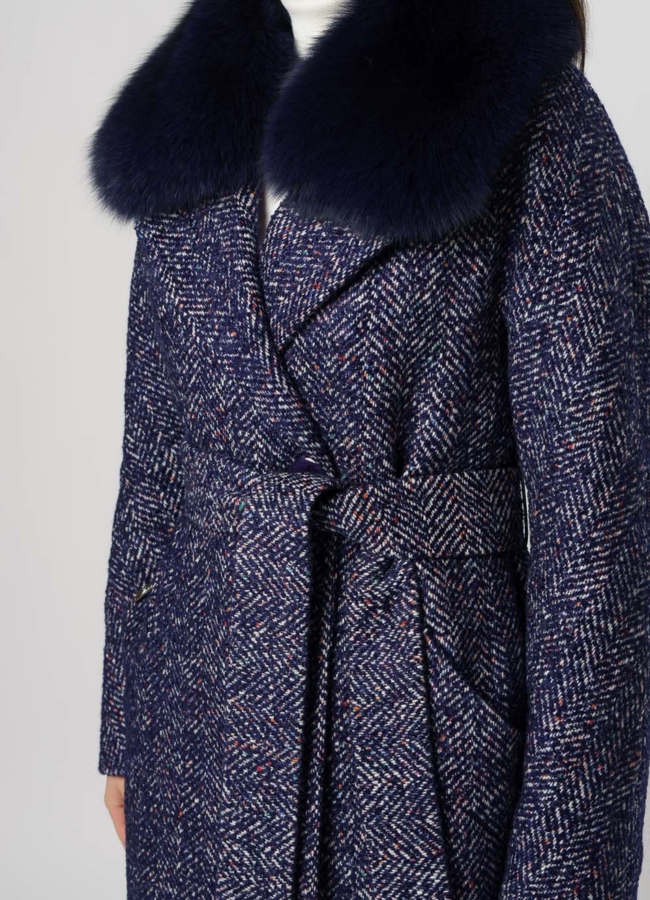 Пальто с мехом модель № 17758 универмаг малина