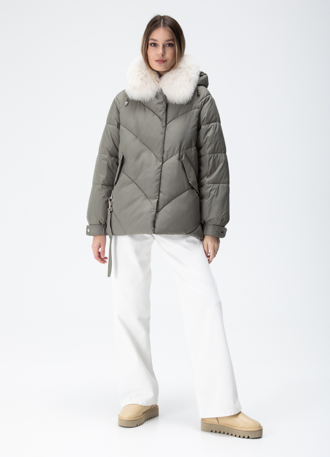 фото Женский пуховик с капюшоном модель № 28387