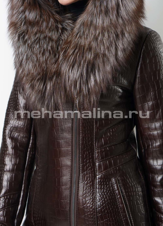 Укороченная дубленка модель № 17605 универмаг малина