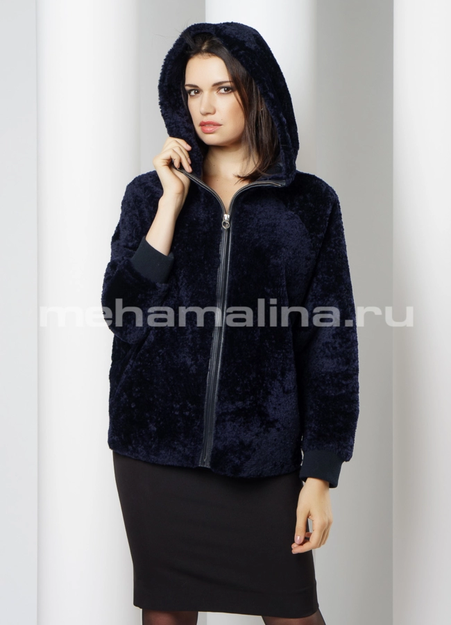 Укороченная дубленка Perre модель № 5722 универмаг малина