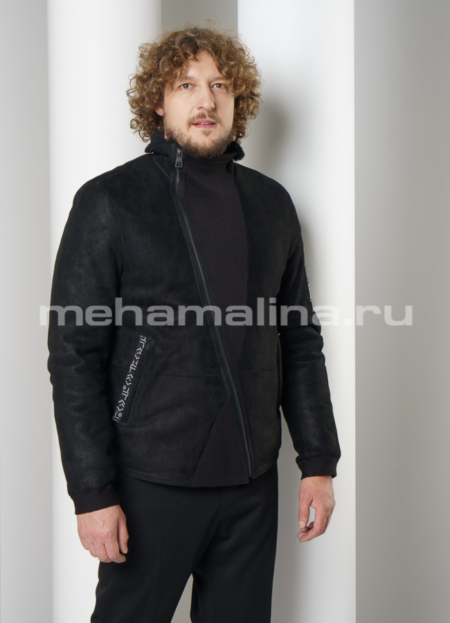 Мужская дубленка на молнии модель № DM-125 универмаг малина