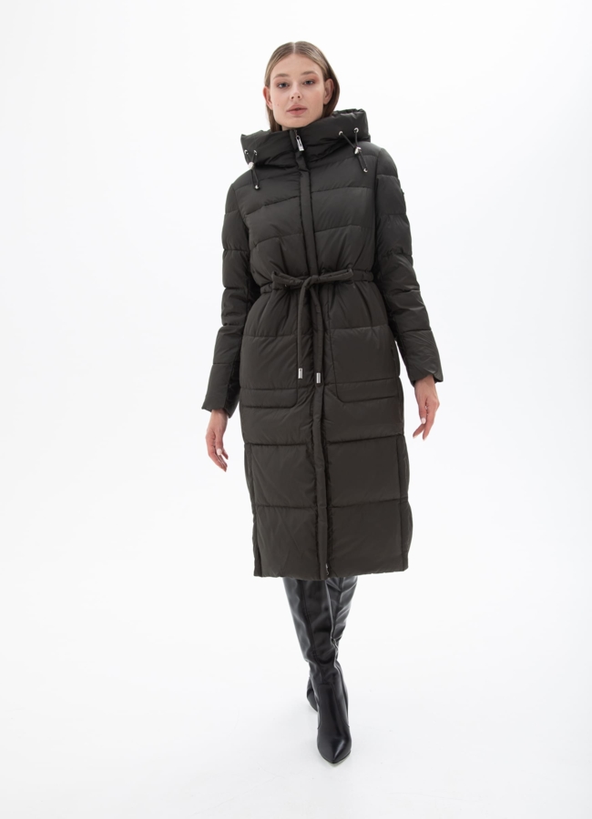 Пуховик женский  модель № 25567 меха малина