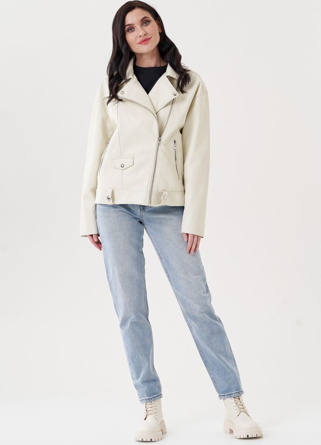 Женская куртка косуха из эко кожи  модель № 24451 в кредит