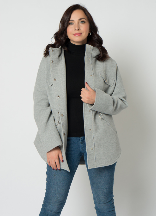 Парка женская в сером цвете модель № 21668 универмаг малина