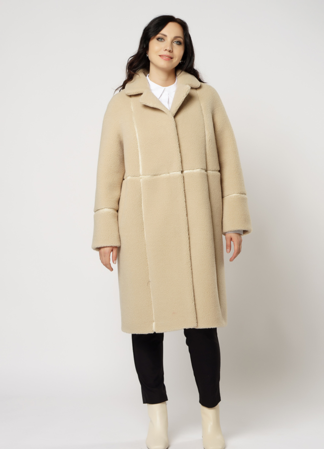 Шуба двусторонняя из эко меха  модель № 49 универмаг малина