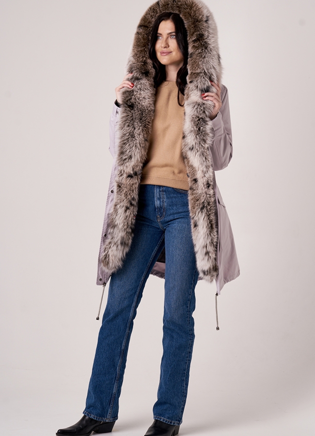 Женская парка с мехом песца модель № 18173 в кредит