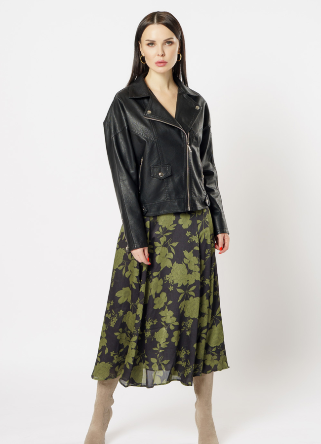 фото Куртка из эко кожи черного цвета модель № 163