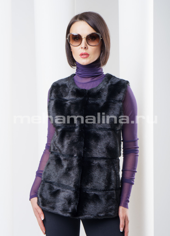 фото Гибридная модель: шуба-пуховик-жилет из норки модель № S-275