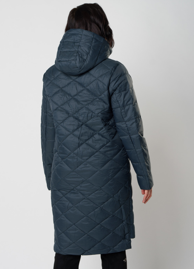 Женское демисезонное пальто зеленого цвета модель № 20596 универмаг малина