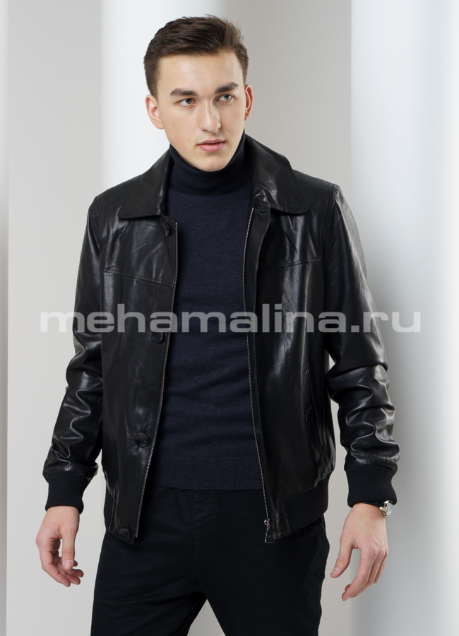 Кожаная куртка модель № PK-176 универмаг малина