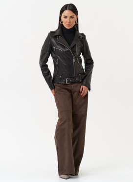 Женская куртка - косуха черного цвета 