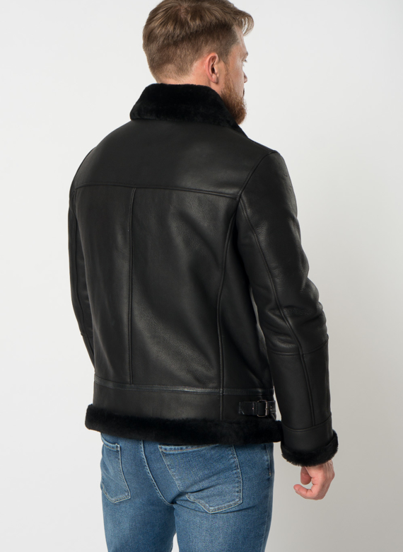 Дубленка пилот мужская на молнии 