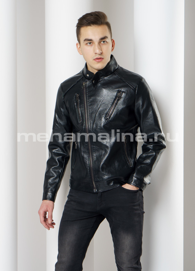 Косуха из эко кожи черного цвета модель № 01 универмаг малина