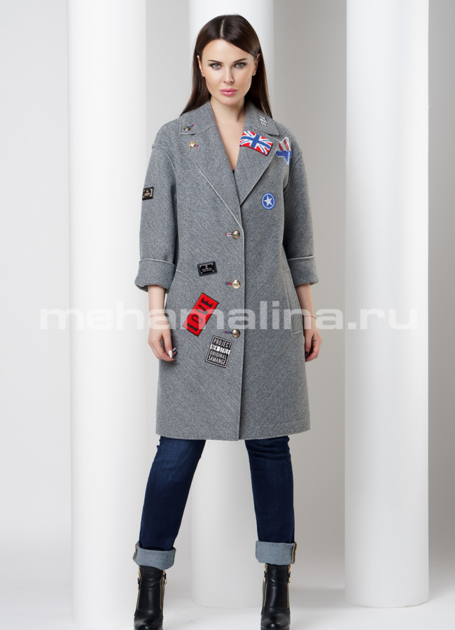 Пальто с аппликацией  модель № BP-143 в рассрочку