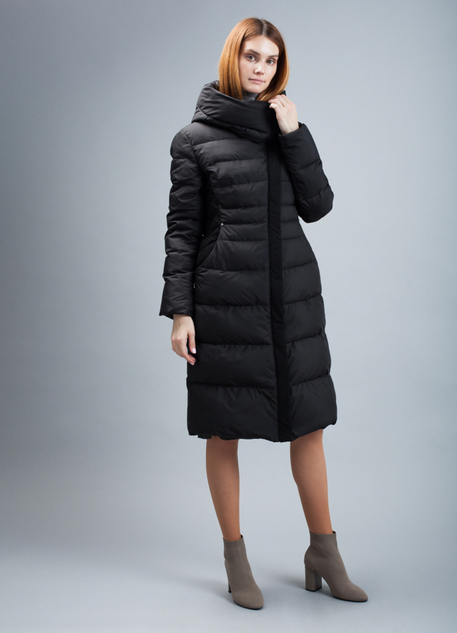 Пуховик зимний модель № П-338 меха малина