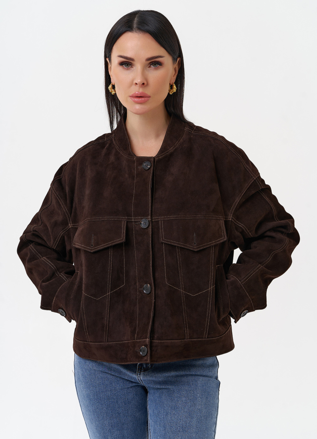 Куртка из замши коричневого цвета модель № 29927 универмаг малина Куртка из замши коричневого цвета модель № 29927 универмаг малина