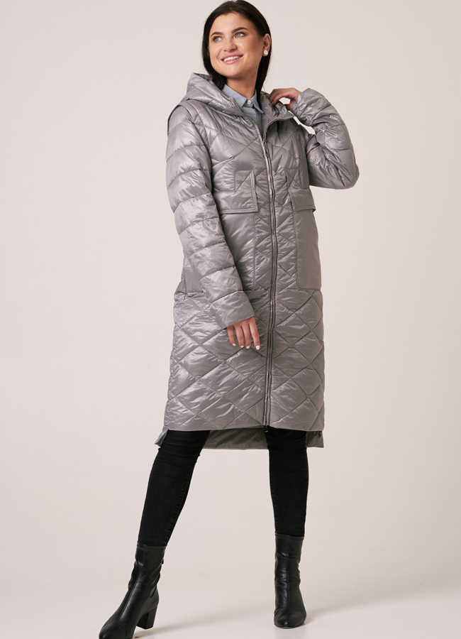 Женский плащ трансформер модель № 939 меха малина