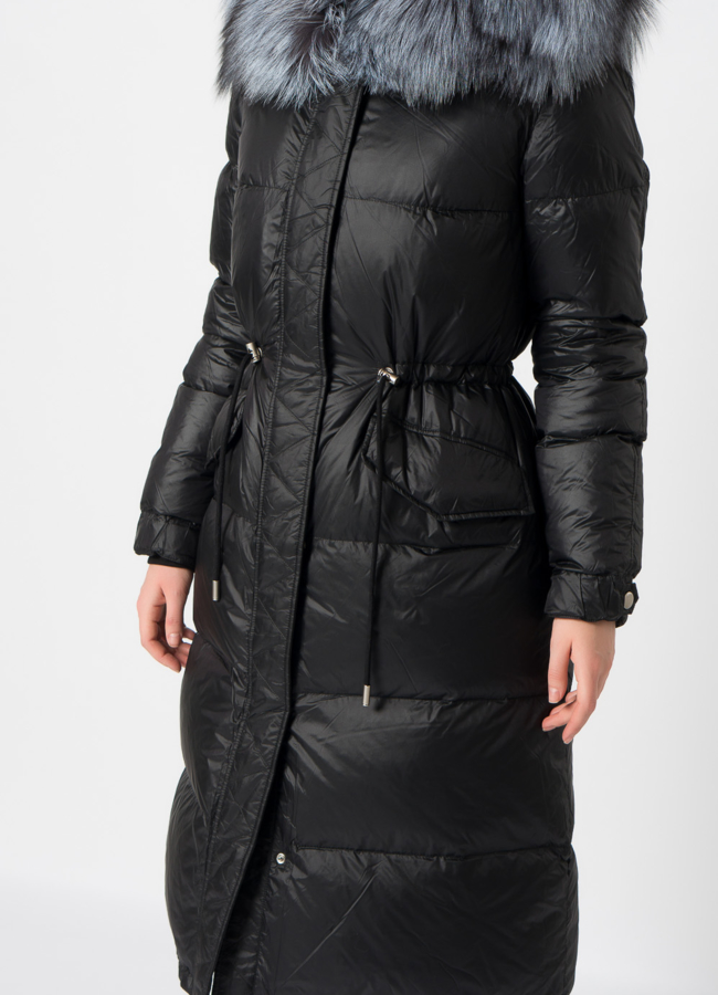 Парка - пуховик с мехом чернобурки модель № 75732 в рассрочку