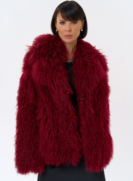 Красная шуба из ламы