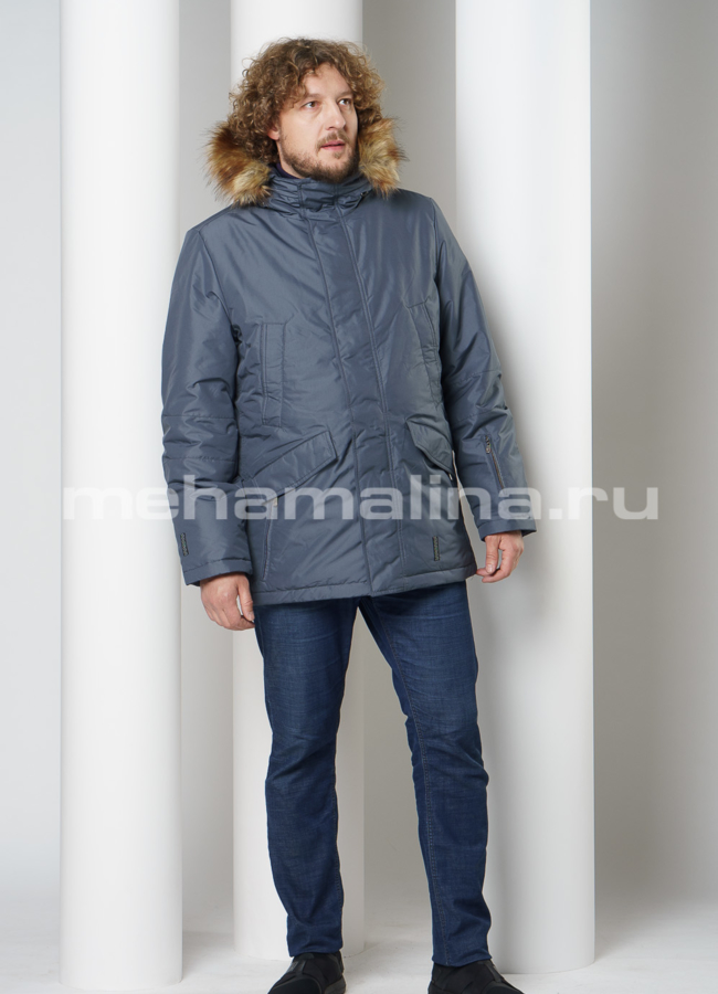 фото Мужская куртка на молнии с капюшоном модель № КМ-79