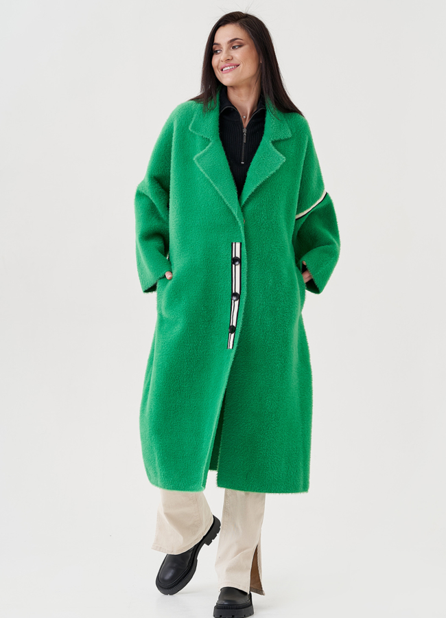 Длинный кардиган зеленого цвета модель № 78011 универмаг малина