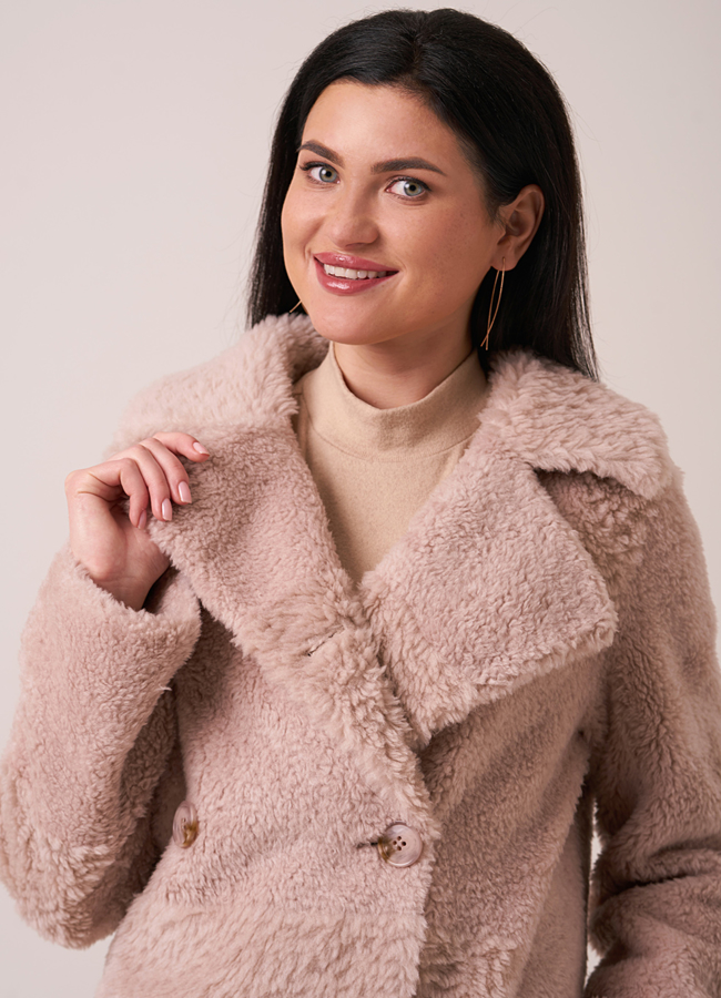 Пальто из овечьей шерсти двубортное модель № 17852 универмаг малина