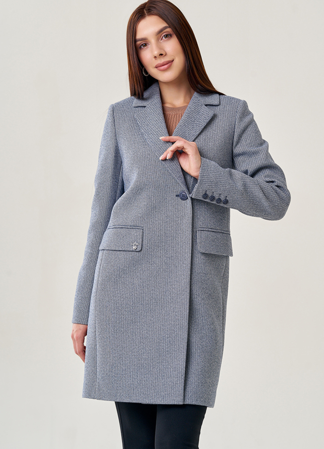 Женское пальто средней длины модель № 22950 универмаг малина