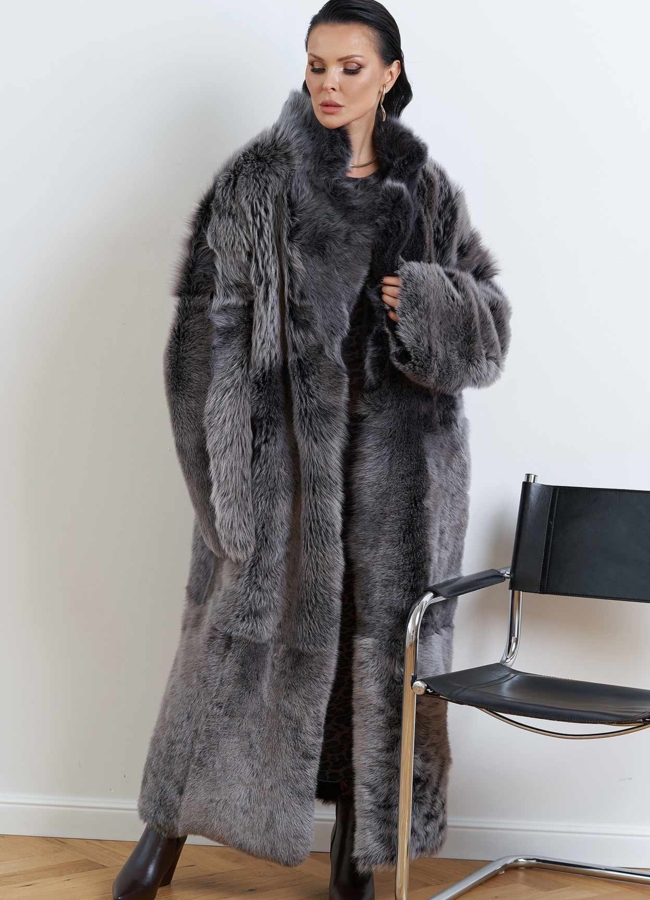 фото Двухсторонняя натуральная дубленка модель № 28421