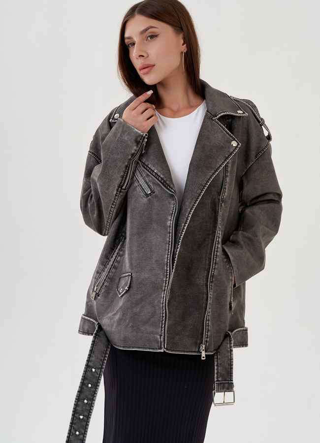 фото Куртка косуха женская оверсайз  модель № 81208